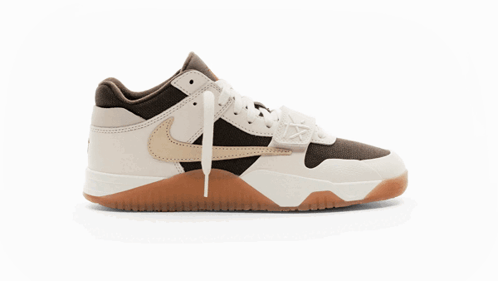 Brown and White Nike Sneakers
