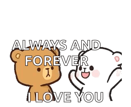 Brown And White Teddy Bear Saying Always And Forever I Love You GIF