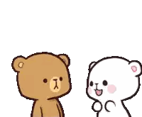 Brown and White Teddy Bears Standing Together