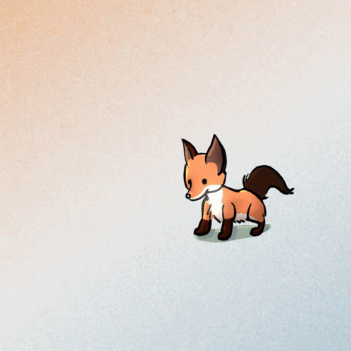 Brown Arctic Fox Enjoyed Bumping On Snow GIF