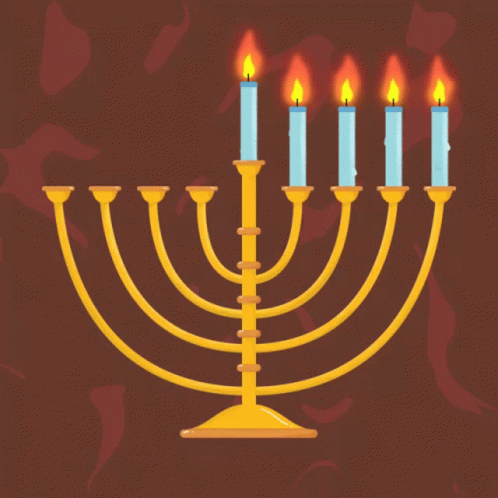 Brown Background Hanukkah Radiant Candle GIF