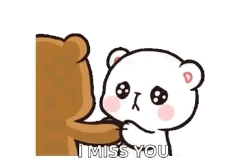 Brown Bear And White Bear Hugging Saying I Miss You GIF