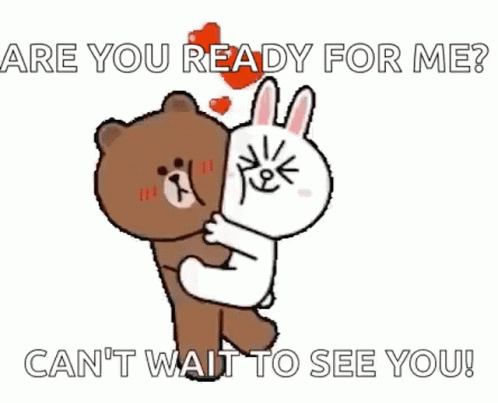 Brown Bear and White Rabbit Asking Are You Ready for Me