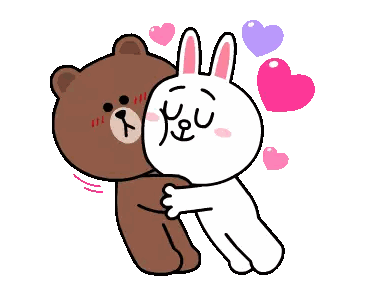 Brown Bear and White Rabbit Hugging