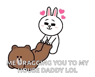 Brown Bear Dragging White Rabbit to House