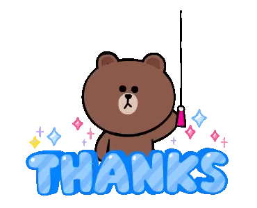Brown Bear Holding Fishing Rod Thanks