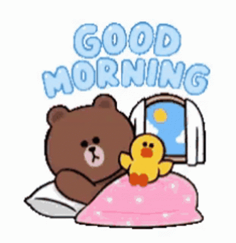 Brown Bear Lying in Bed With Yellow Duck