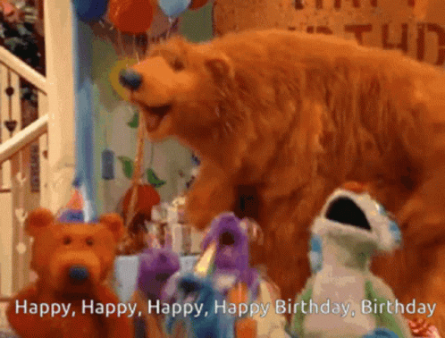 Brown Bear Says Happy Happy Happy Happy Birthday Birthday GIF