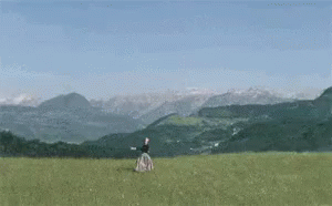 Brown Bear Tickling Bunny With Stick GIF