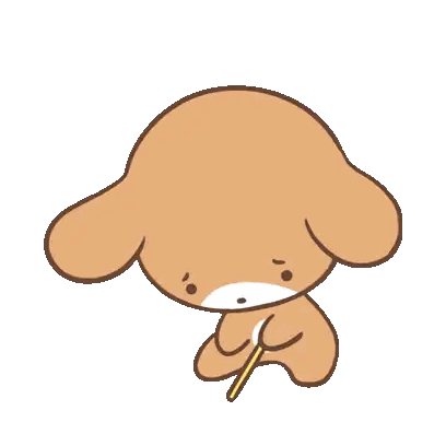 Brown Cartoon Dog Holding Pencil