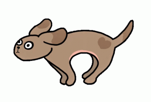 Brown Cartoon Dog With Heart On Chest GIF