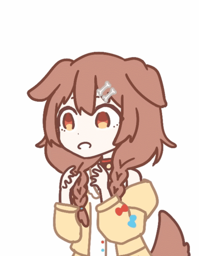 Brown Haired Girl With Bone GIF