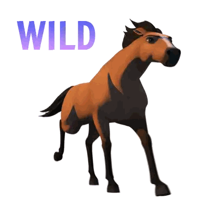 Brown Horse Running With Wild
