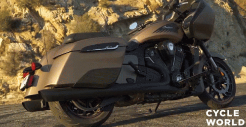 Brown Indian Motorcycle Parked on Road