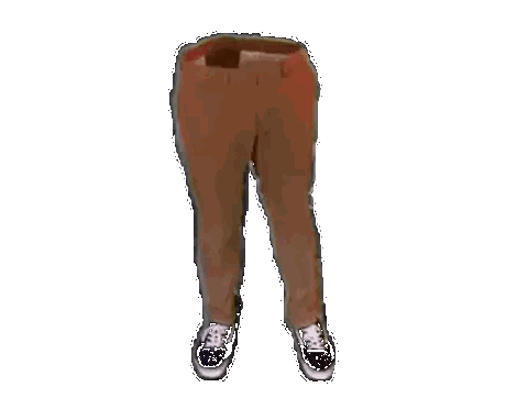 Brown Pants with Belt and White Sneakers