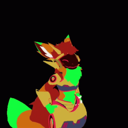 Brown Protogen Shaking Head No GIF