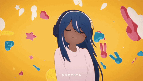 Brown Skinned Ai Hoshino Vibing On Headphones GIF