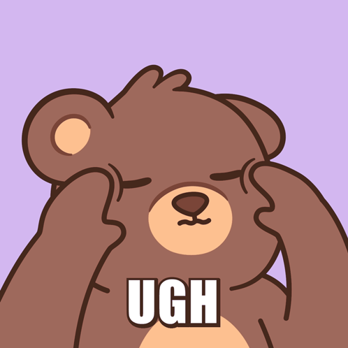 Brown Teddy Bear Covering Face Ugh