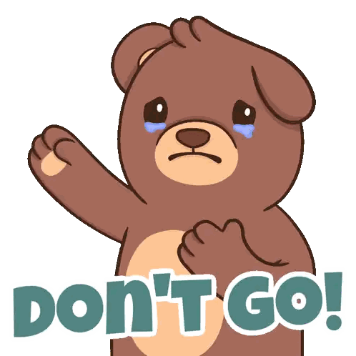 Brown Teddy Bear Crying Do Not Go