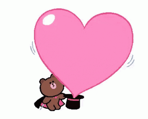 Brown Teddy Bear Holding Wand And Top Hat With Heart GIF