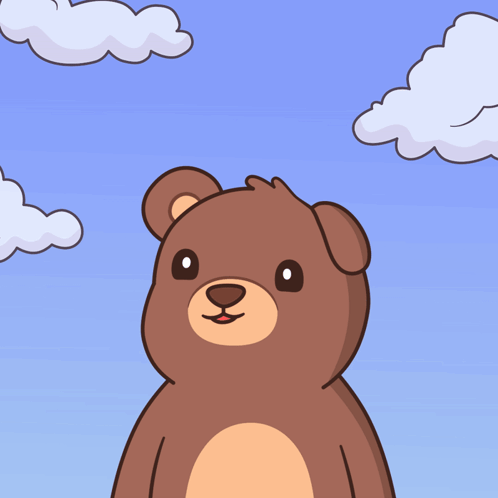 Brown Teddy Bear in Blue Sky