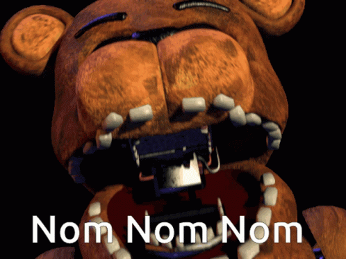 Brown Teddy Bear Saying Nom Nom Nom