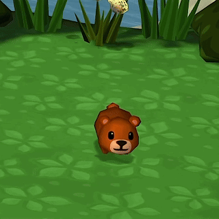 Brown Teddy Bear Sitting On Grass GIF