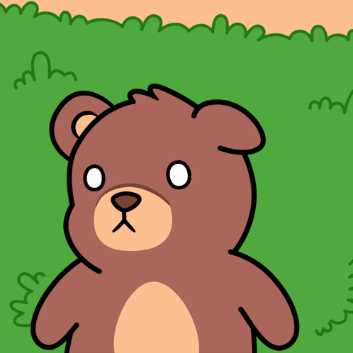Brown Teddy Bear Standing In Grass GIF