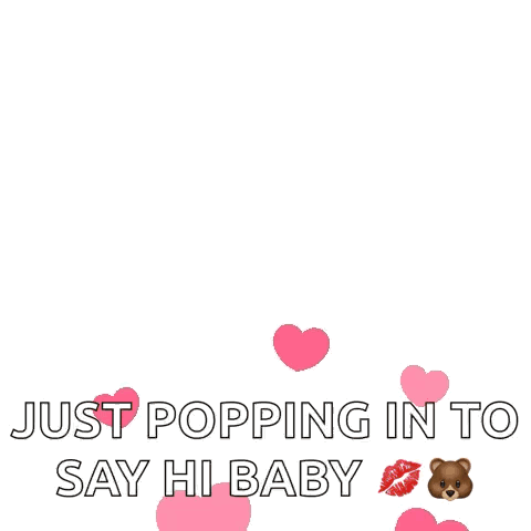 Brown Teddy Bear Surrounded by Hearts Saying Hi