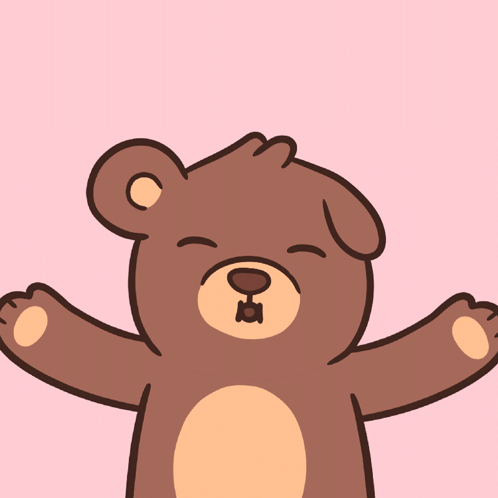 Brown Teddy Bear Surrounded by Pink Hearts