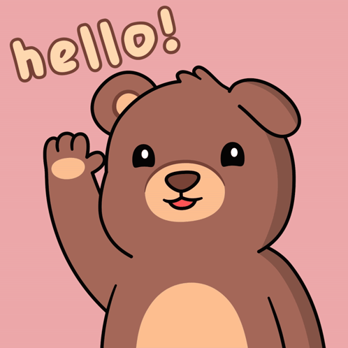 Brown Teddy Bear Waving Saying Hello