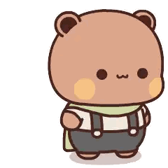 Brown Teddy Bear With Scarf and Suspenders