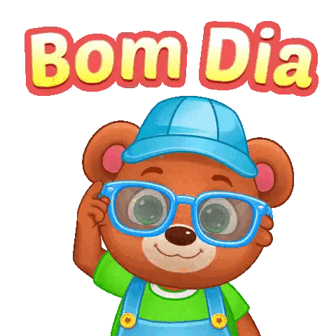 Brown Teddy Bear With Sunglasses Bom Dia