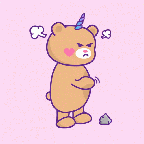 Brown Teddy Bear With Unicorn Horn and Heart