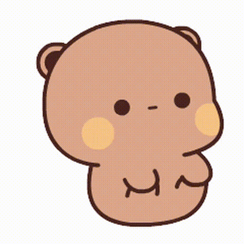 Brown Teddy Bear Yellow Cheek Making Funny Face GIF