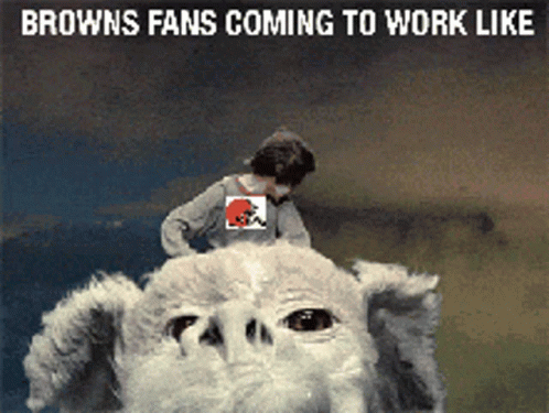 Browns Fan Riding Stuffed Animal