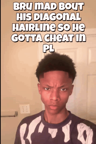 Bru Mad Bout His Diagonal Hairline So He Gotta Cheat In GIF