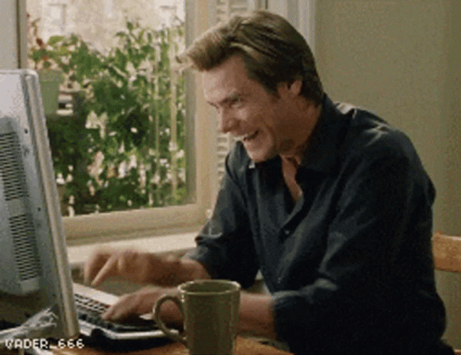 Bruce Almighty Silly Typing GIF