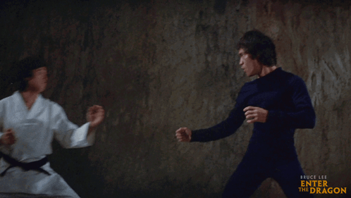 Bruce Lee's Enter The Dragon Two Martial Arts Fighters GIF