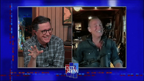 Bruce Springsteen And Stephen Colbert GIF