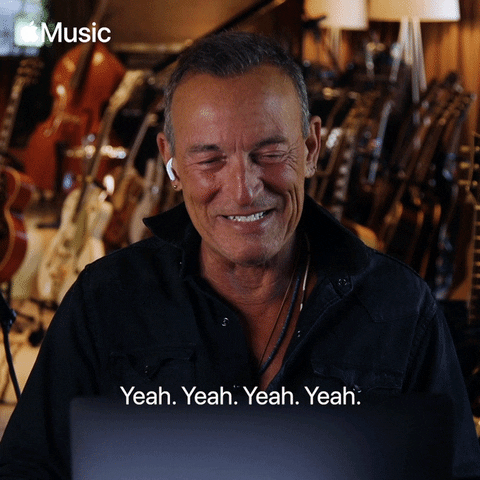 Bruce Springsteen Nodding Yeah Yeah GIF