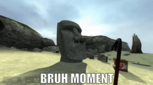 Bruh Meme Easter Island Head GIF
