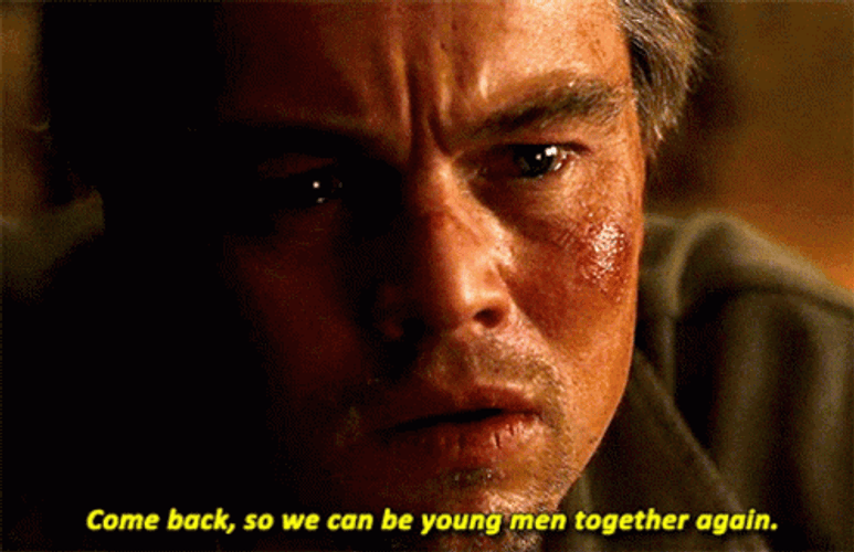 Bruised Face Leonardo DiCaprio In Inception GIF