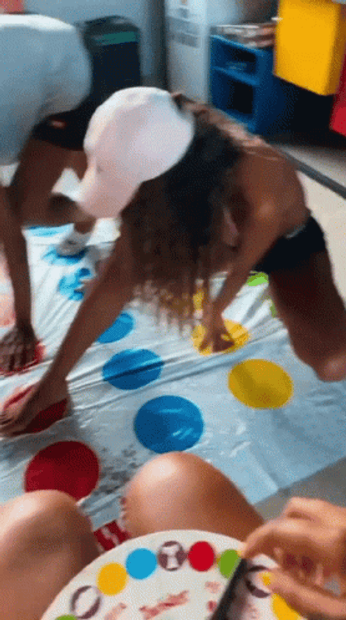 Brunna Goncalves Playing Color Twister Game GIF