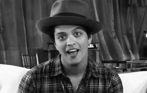 Bruno Mars Black And White Wink GIF