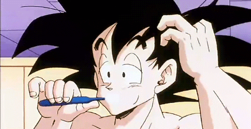 Brushing Teeth Dragon Ball Goku Anime GIF