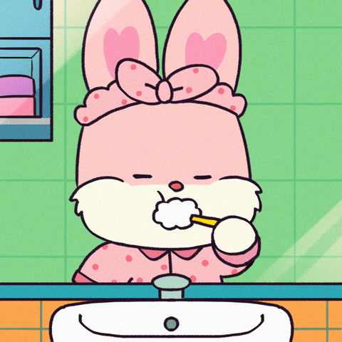 Brushing Teeth On This Sleepy Monday GIF