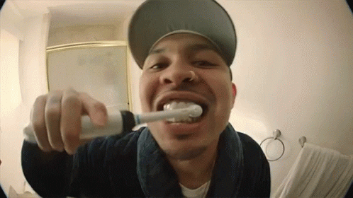 Brushing Teeth P-lo Rapper Fish Eye Camera GIF