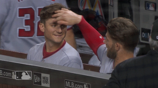 Bryce Harper Combing Colleagues Hair GIF