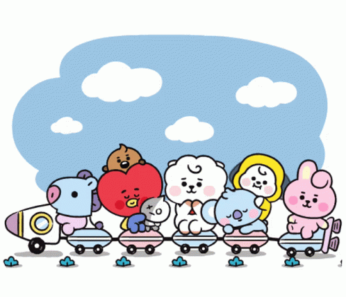 Bt21 Train Ride Under Blue Skies GIF